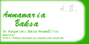 annamaria baksa business card